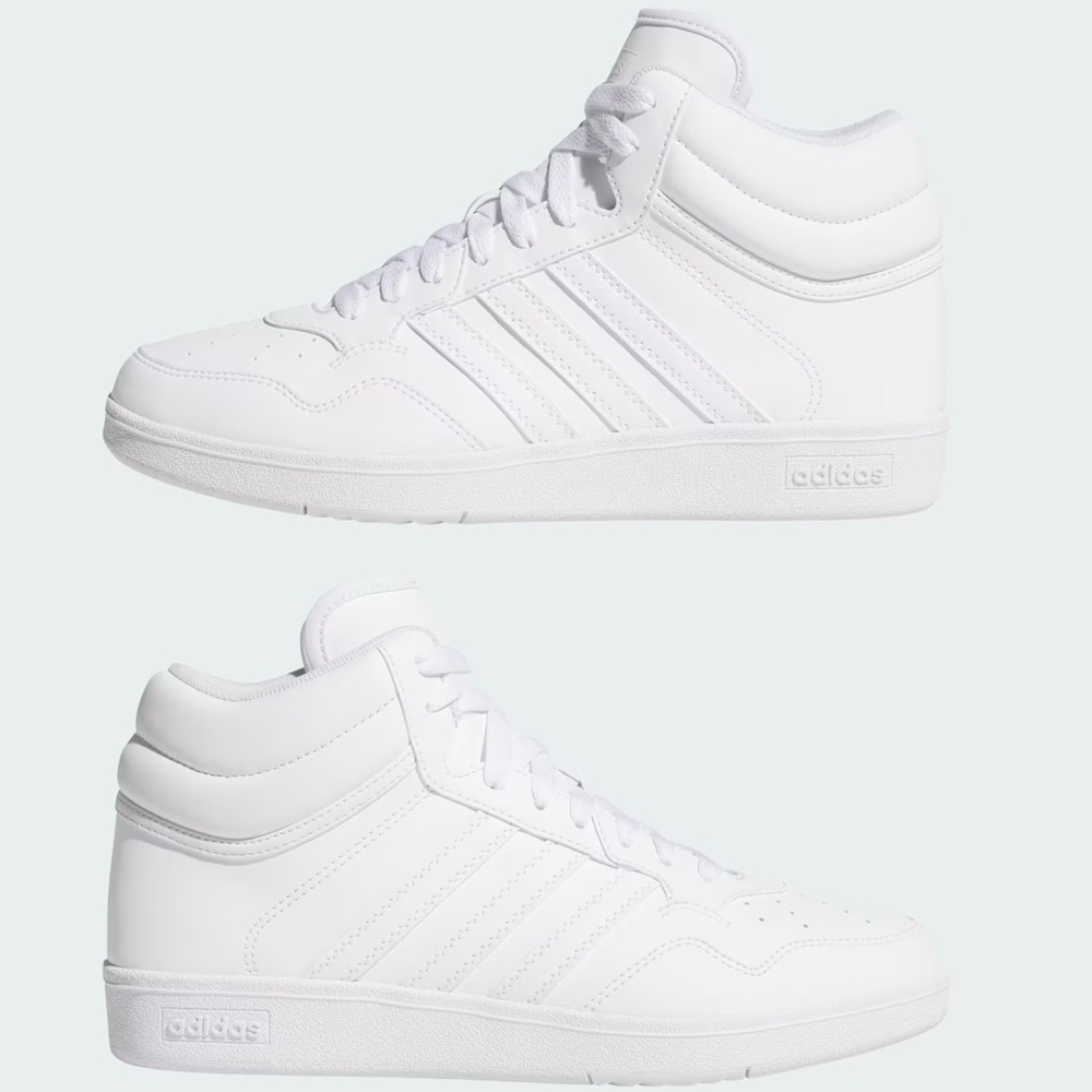 adidas Hoops 4.0 White on White Men's Mid Classic Court Sneakers 9.5m 10.5w